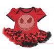 Halloween Red Baby Bodysuit Red Black Dots Pettiskirt & Sparkle Rhinestone Nightmare Before Christmas Jack Print JS4766